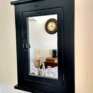 ZyduzscAT KeepRepel Primitive Black Mission Recessed Medicine Cabinet/Rustic/Solid Wood & Handmade