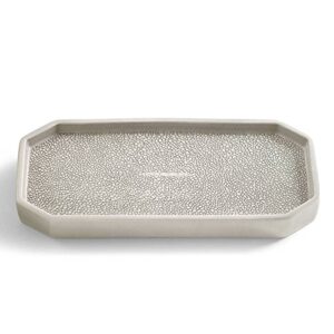 kassatex unisex shagreen bath accessories tray porcelain/grey