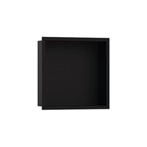 hansgrohe xtrastoris individual recessed wall niche matte black with design frame 12"x 12"x 4" in matte black, 56098670