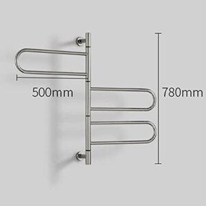 Heated Towel Rack, Plug in Towel Warmer Radiator, U Shaped Towel Rack 180 Degree Rotation 304 Stainless Steel Heated Towel Rail, Wall Mounted Electric Drying Rack,Black ，Electric Towel Warmer