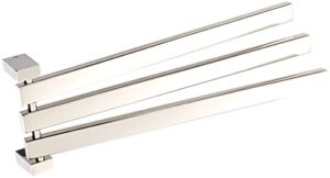 cortesi home ch-br798116 enzo contemporary stainless steel adjustable 3 swing towel rack, 3 arm, chrome finish