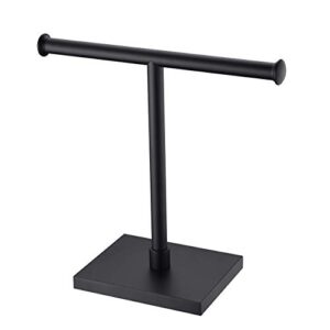 Miyili Matte Black Hand Tree Rack SUS 304 Stainless Steel Modern T-Shape Freestanding Countertop Towel Holder, E02B