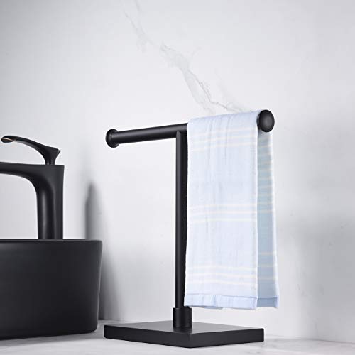 Miyili Matte Black Hand Tree Rack SUS 304 Stainless Steel Modern T-Shape Freestanding Countertop Towel Holder, E02B