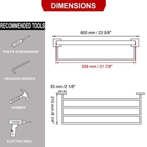 TURS 5-Pieces Bathroom Hardware Accessories Set Brushed Towel Holder Sets Bath Towel Rack Towel Shelf