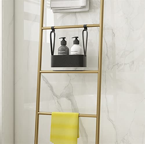 OLLIE-HAO Metal Bath Towel Ladder Wall-Leaning Blanket Rack Ladder with 6 Bars Stand Gold Free Standing Leaning Decorative Storage Ladder Rack Ladder Hanger (Color : -)