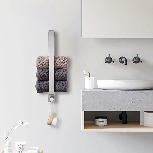 Towel Holder for Bathroom Wall, Stainless Steel Towel Rack Wall Mounted Bath Towel Holder Bathroom Towel Storage Towel Shelf for Rolled Bath Towels Hand Towels Washcloths in Bathroom Camper