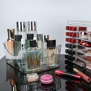 2 Pack Makeup Organizer, Stackable Acrylic Bathroom Organizers, for Bathroom Countertops, Vanities, Cabinets, Sleek Modern Cosmetics Storage Solution