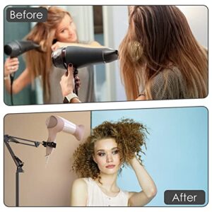 Linkidea Hair Dryer Stand, 360 Degree Rotating Blow Dryer Holder Hands-Free, Adjustable Height Hair Dryer Rack with Heavy Base for Home Salon