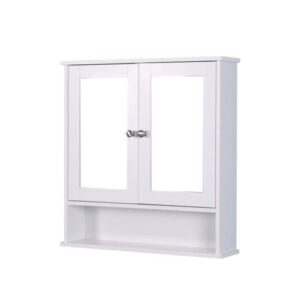 tanoos bathroom cabinet, wall mounted bathroom cabinet with 2 mirror doors and adjustable shelf, medicine cabinets for bathroom laundry room kitchen, white