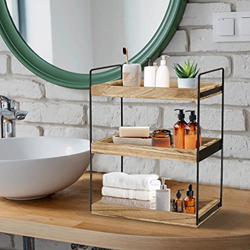 3 Tier Bathroom Counter Organizer, Counter Standing Rack Cosmetic Holder, Bathroom Countertop Organizer and Storage Shelf, Vanity Organizer Bathroom Counter Tray and Coffee Station Organizer