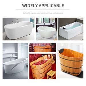 GANFANREN Extendable Bath Tray Bathtub Tray Spa Bath Tub Caddy Organizer Book Wine Tablet Holder Reading Rack Bathroom Accessories