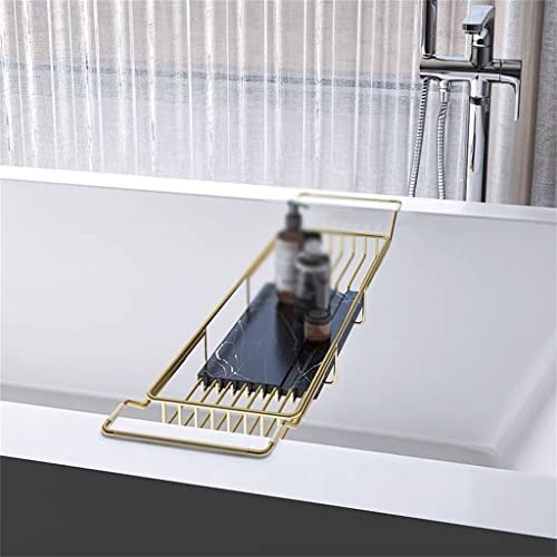 JAHH Retractable Shelf Stainless Steel Bathtub Storage Rack Bathroom Bathtub Tray Kitchen Bathroom Organizer (Color : E)