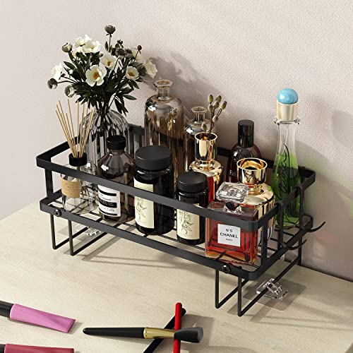 Godboat Over The Toilet Storage, Bathroom Organizer Shelves, Multifunctional Toilet Rack,No Drilling Space Saver with Wall Mounting Design (Black)