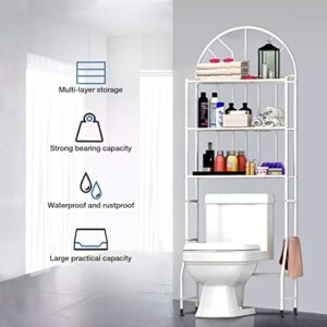 Majzya Over The Toilet Storage, Bathroom Organizer, 3-Tier Bathroom Shelf Space Saver, Freestanding Bathroom Toilet Storage Rack Cabinet Shelves, White