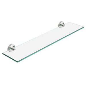 kes glass bathroom shelf, 23.6 inches glass shelf for bathroom with tempered glass floating shelves bathroom sus 304 stainless steel wall mount brushed finish, a2024s60-2