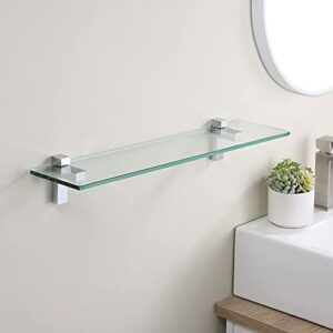 KES Bathroom Shelf 24 Inch Glass Shelf Wall Mounted Tempered Glass Shelf Polished Chrome Finish, BGS3201S60