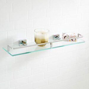 signature hardware 295795 albury 19-5/8" glass bathroom shelf