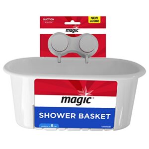 magic suction basket - keep your shower or bathtub area organized, white