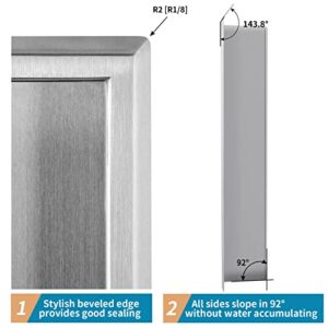 Sanbege 12"×24" Shower Niche with Divider, Brushed Stainless Steel Bathroom Shelf Insert, Double Recessed Shower Caddy Fits for 10-7/8" x 22-7/8" Wall Hole Installation (Nickel)