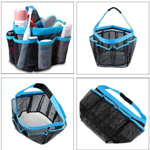 GGone 3 Pack Mesh Shower Caddy,Portable Quick Dry Hanging Tote Storage Bag Bath Organizers with 9 Large Pockets for Shampoo, Soap and Other Bathroom Accessories - Black, Blue, Pink