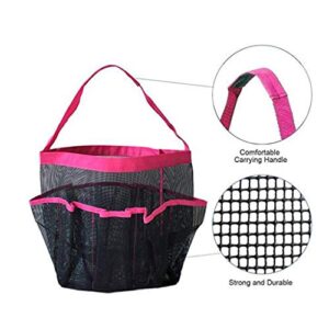 GGone 3 Pack Mesh Shower Caddy,Portable Quick Dry Hanging Tote Storage Bag Bath Organizers with 9 Large Pockets for Shampoo, Soap and Other Bathroom Accessories - Black, Blue, Pink