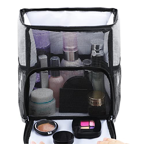 Grathia Portable Mesh Shower Caddy, Hanging Bathroom Organizer Basket Quick Dry and Water Resistant with Metal Hook, Large Toiletry Bag for Toiletries Accessories