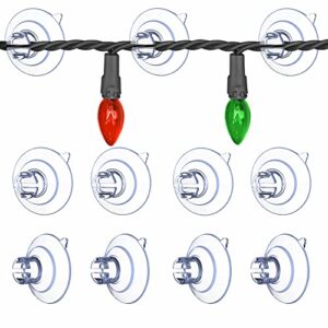 christmas light suction cups [set of 60] mini strong suction cup wire holder, small clear rope light caddy window glass suction cup clips