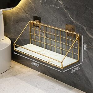 Shower Bathroom Caddy Gold Rust Proof No Drill Bottle Holder Adhesive Basket Organizer Wall Mount for College Gold white