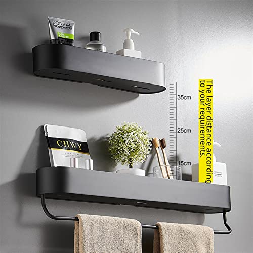 ZSFBIAO Bathroom Shelf Rack Wall Mounted Shelves Bath Towel Holder Shower Storage Basket Kitchen Organizer Bathroom Accessories Wall Floating Shelves (Color : G)