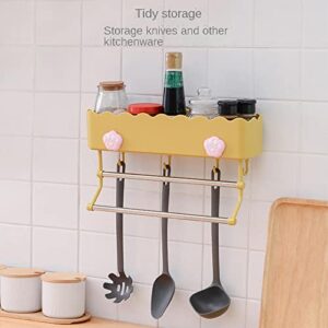 AOOF Bathroom Storage Bag Sticky Rack with Towel bar Wall-Mounted Floating Rack Corner Suction Head Shampoo Shower Rack [15.35 inches] White