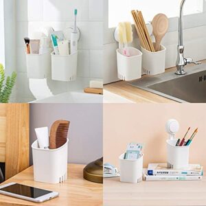 TAILI Suction Corner Shower Caddy Bathroom Shower Shelf & TAILI Suction Cup Toothbrush Holder