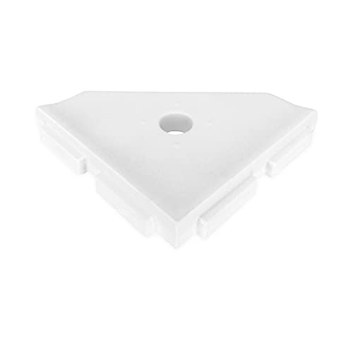 Questech Décor 8 Inch Corner Shower Shelf and 5 Inch Shower Caddy Soap Dish, Geo Lugged Back for New Construction, Wall Mounted Bathroom Shower Organizer, Bright White Matte