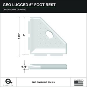 Questech Décor 8 Inch Corner Shower Shelf and 5 Inch Shower Caddy Foot Rest, Geo Lugged Back for New Construction, Wall Mounted Bathroom Shower Organizer, Brushed Nickel