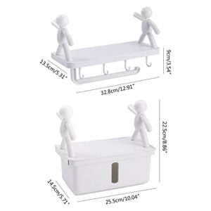 For Creative Human-shaped Storage Rack Wall Organizers Home Shelf with Towel Bar/Tissue Box Shower Caddy Easy Installati shower storage rack