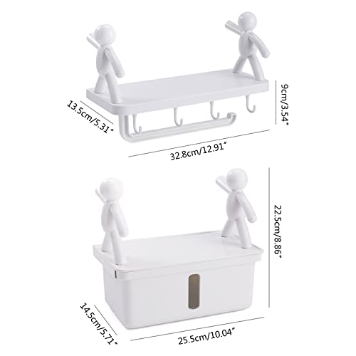 For Creative Human-shaped Storage Rack Wall Organizers Home Shelf with Towel Bar/Tissue Box Shower Caddy Easy Installati shower storage rack