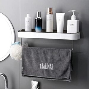 Wall Mount Shower Caddy Basket No Drilling Waterproof Kitchen Bathroom Shelf with Towel Bar Adhesive Shampoo Holder Rack bathroom shelf organizer wall mounted