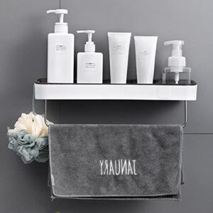 Wall Mount Shower Caddy Basket No Drilling Waterproof Kitchen Bathroom Shelf with Towel Bar Adhesive Shampoo Holder Rack bathroom shelf organizer wall mounted