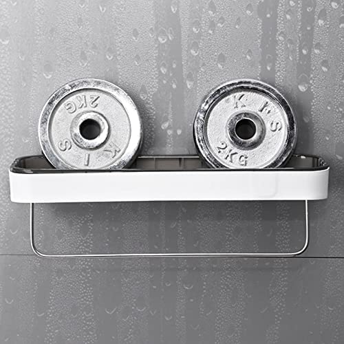 Wall Mount Shower Caddy Basket No Drilling Waterproof Kitchen Bathroom Shelf with Towel Bar Adhesive Shampoo Holder Rack bathroom shelf organizer wall mounted