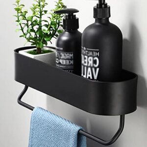 IRDFWH Bathroom Shelf Rack Kitchen Wall Shelves Bath Towel Holder Black Shower Storage Basket Kitchen Organizer Bathroom Accessories (Size : 60cm)