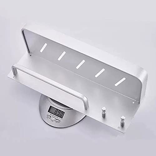 IRDFWH Bathroom Shelves Silver Aluminum Wall Mounted Black Kitchen Towel Rack Cup Holder Storage Racks Shampoo Holder Hardware (Color : Silver.)