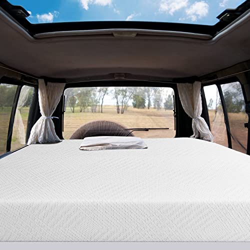 10 Inch RV Mattress Short King - Cool Gel Memory Foam Mattress Comfort Supportive Medium Camper Mattress in a Box with Breathable Cover, Made in USA, CertiPUR-US Certified for RVs, Campers & Trailers