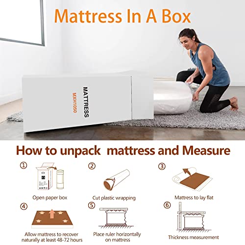 12 inch Queen Size Memory Foam Mattress ，Bed Mattress in a Box，Medium Firm ，5 Layer All Foam System Supportive & Pressure Relief -365 Nights Trail