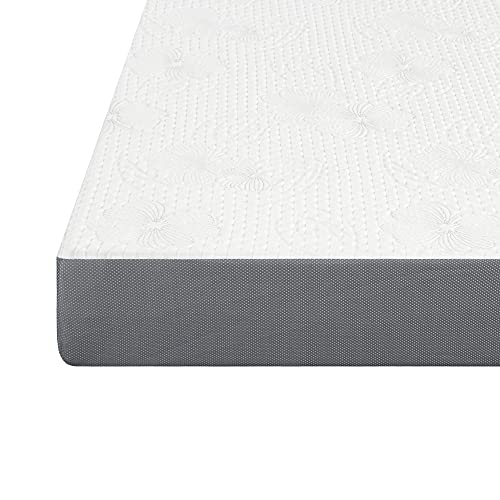 Olee Sleep 6 Inch Ventilated Gel Infused Memory Foam Mattress, CertiPUR-US® Certified, Gray, Twin XL