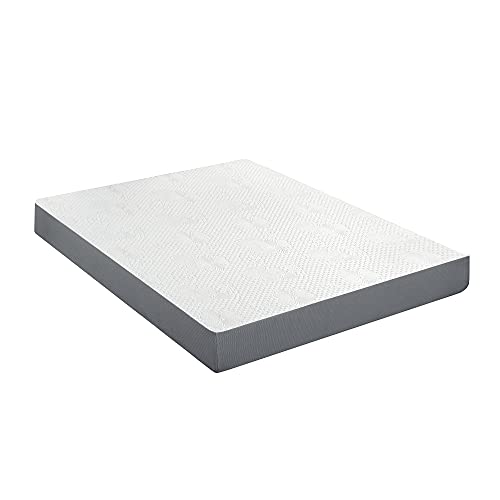 Olee Sleep 6 Inch Ventilated Gel Infused Memory Foam Mattress, CertiPUR-US® Certified, Gray, Twin XL