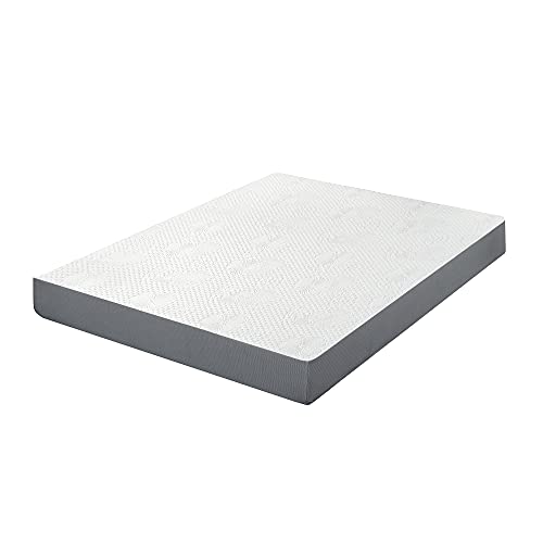 Olee Sleep 6 Inch Ventilated Gel Infused Memory Foam Mattress, CertiPUR-US® Certified, Gray, Twin XL