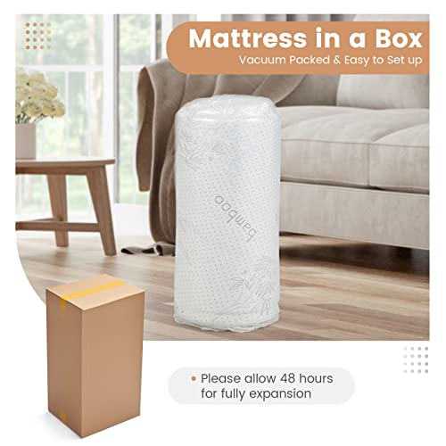 Giantex Folding Mattress, 4 Inch Gel-Infused Tri-fold Mattress with Bamboo Cover & Carry Bag, CertiPUR-US Certified, Foldable Cooling Mattress Topper for Guest Room Dorm RV Camp Floor, Full