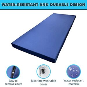 Foamma 4” x 48” x 75” Water Resistant RV Bunk Mattress, Firm High Density Foam, Comfortable and Durable Polyester Cover, Truck, Camper, Travel Trailer, Made in USA!