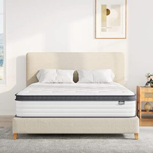 TeQsli Full Mattress, 10 Inch Memory Foam Innerspring Hybrid Mattress in A Box