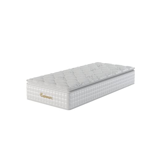 NapQueen Cashmere, 14" Twin XL Hybrid of Memory Foam and Edge Support Pocket Coils, Pillow Top Mattress