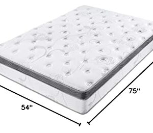 PrimaSleep Memory Foam 12 Inch Multi-Layered Hybrid Euro Box Top Spring Mattress/Non Weaving/Innerspring Full,Plush